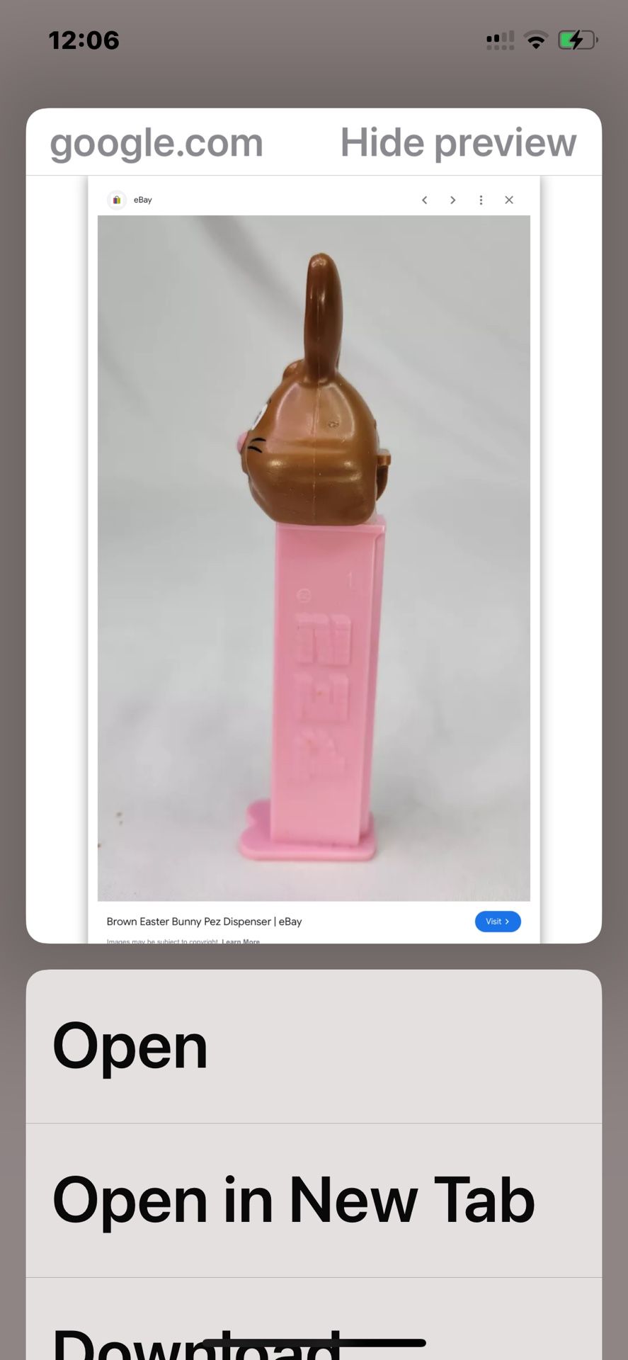 Vintage Brown Bunny Rabbit Bunny PEZ Dispenser With Pink Stem