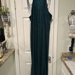 Plus Size Green Sequins Dress 