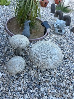 3 pc concrete mushroom set