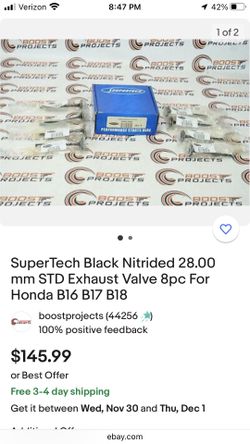 Supertech Black Nitrided 28mm Std Exhaust Valve 