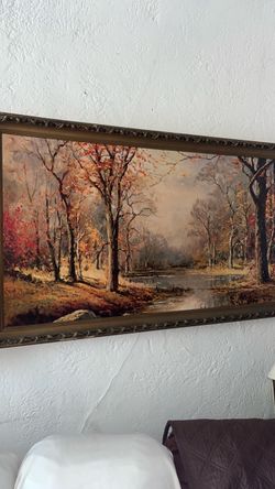Vintage Art Robert Woods picture Framed Reproduction Print 27"x51" $200