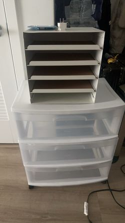 White Plastic 3-Drawer Storage Cart