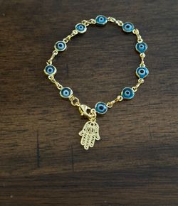 Gold Filled Bracelet With Evil Eye