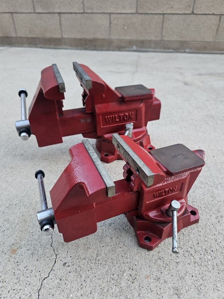 Wilton Vise Table Bench Swivel Vice 6.5 Inch And 4.5 Inch Pair Multipurpose Red