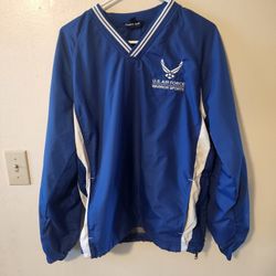 Vintage Air Force Pullover V Neck Windbreaker Gear for Sports Nylon Size Small