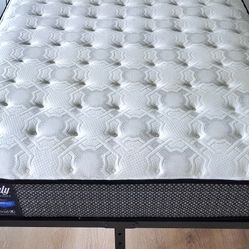 Full Sealy Posturepedic Mattress with Emoda Platform Bed Frame