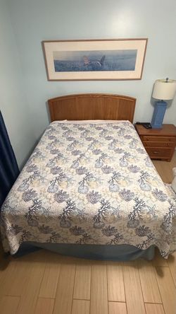 7 Piece Queen THOMASVILLE Flawless Oak Bedroom Set w/Mattress-Dresser, Mirror, Nightstand, Headboard