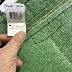 Coach F14683 Handbag Tote Green Purse