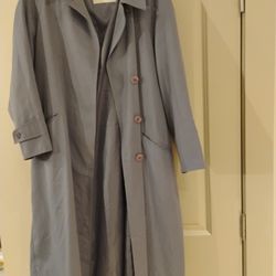Four Seasons Of London Light Blue Trench Coat Belted Size 10P