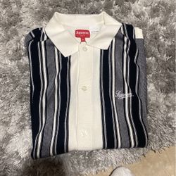Supreme Striped Button Up Polo