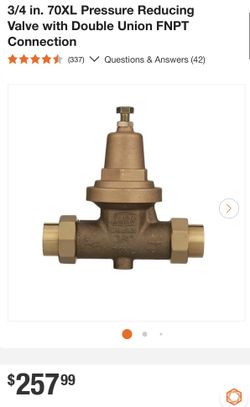 3/4 in. 70XL Pressure Reducing Valve with Double Union FNPT Connection