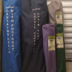 Double Captain Chairs With Cup Holders And  Carry Bag.2camping Foot Stools Tentsand More .must Go Now.