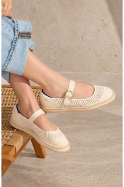 NWOT ROTHYS Crochet Mary Jane Espadrilles in Jasmine Ivory Cream 7.5 Like New