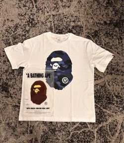 A Bathing Ape BAPE Blue Camo Ape Head Tee