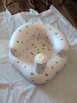 New Inflatable Baby Floor Seat with Built in Air Pump Olive Print Chair