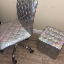 Super Cute Rolling Chair & Foot Rest