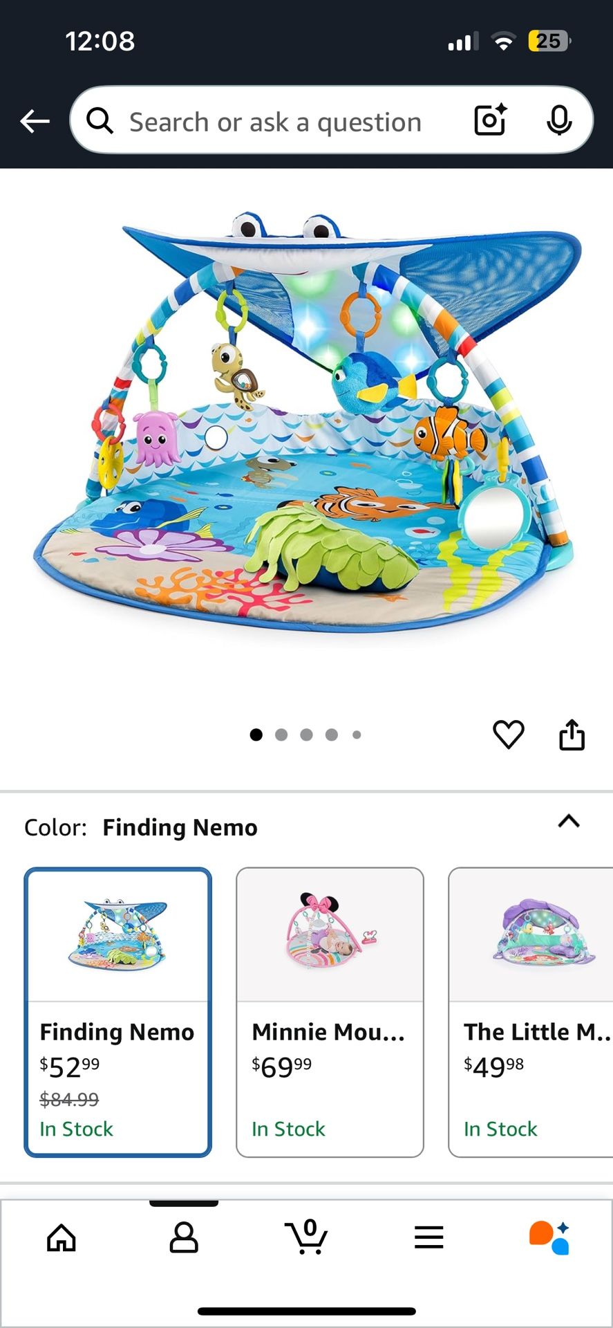 Bright Starts Disney Baby Finding Nemo Mr. Ray Ocean Lights & Music Gym