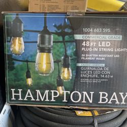 Hampton bay 48 foot LED plug-in string lights brand new in the box