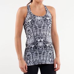 LULULEMON White Black Glacier Lace Cool Racerback Tank Top