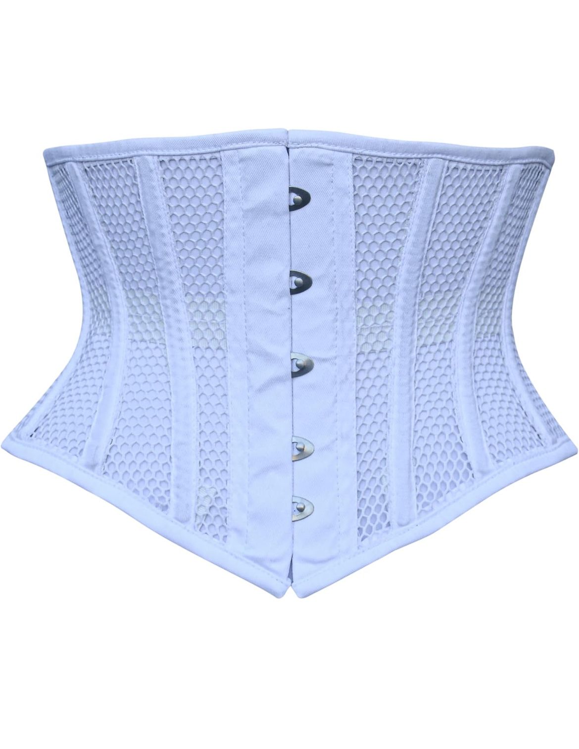 FASHION FORTRESS White Underbust Steel Boned Waist Trainer Corset, Small *NEW*
