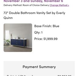 【was$2200】brand new 72” Double Bathroom Vanity