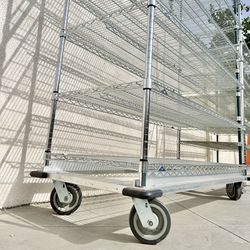 Warehouse Carts Industrial Grade Metal Shelving Racks Metro Brand