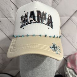 Trucker Hat “MAMA” With Turquoise Chain
