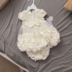 White Baby girl Dress 3-6 Months 