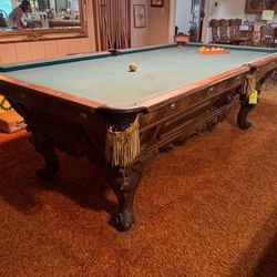 Antique Pool Table 1880s Brunswick or Jacob Strahle
