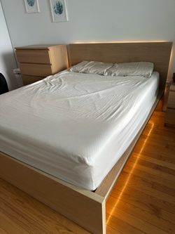 IKEA Malm Bed Frame, Oak. Moving-out Sale Long Island City, NY. Must go by July 30th!!!