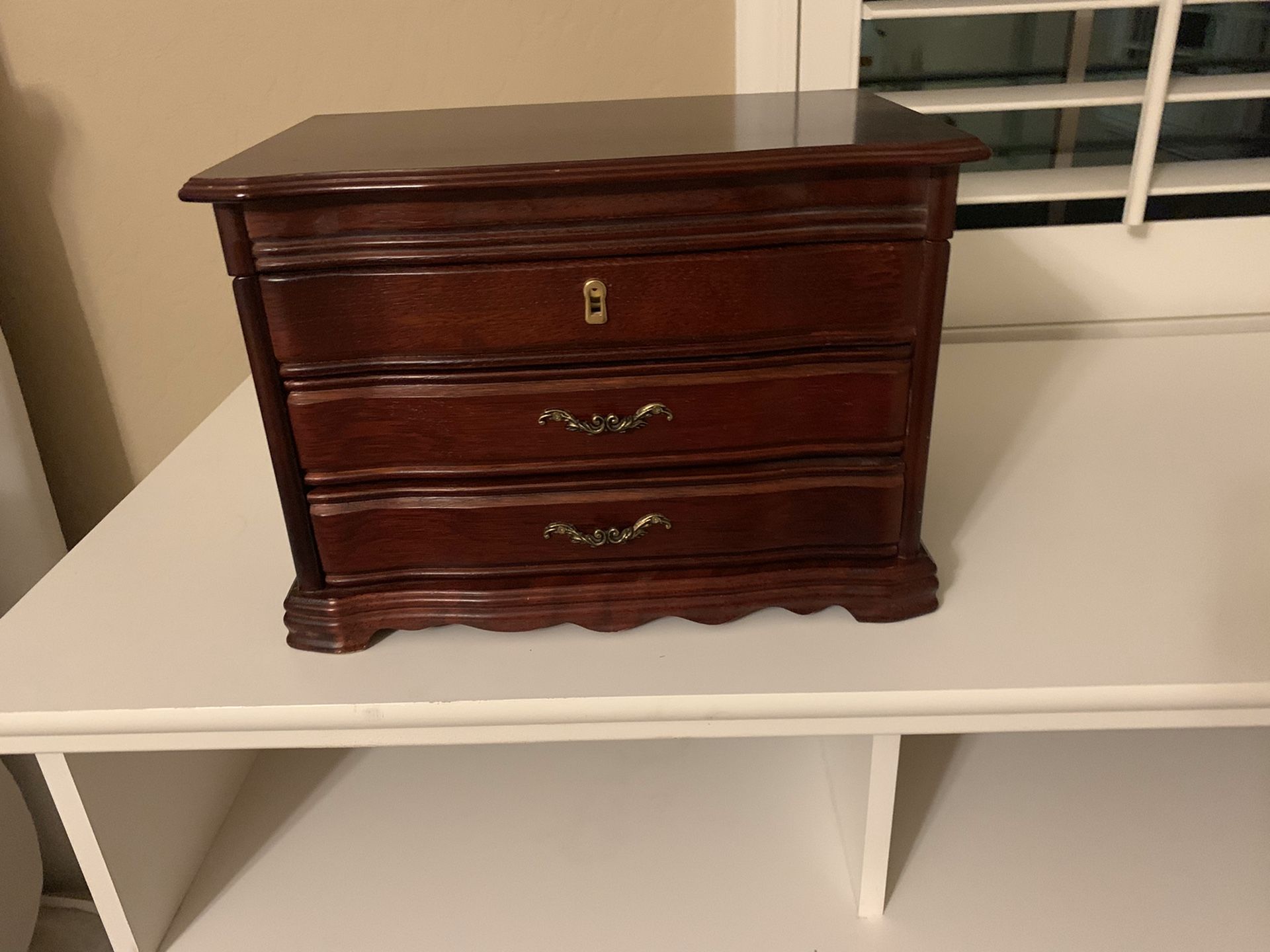 Elegant cherrywood jewelry box for an heirloom Christmas gift.