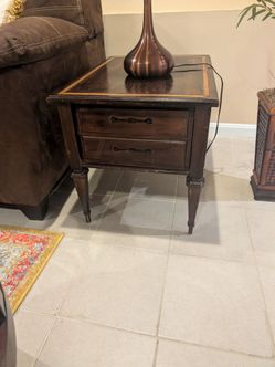 Assorted wood furniture End tables coffee table desk