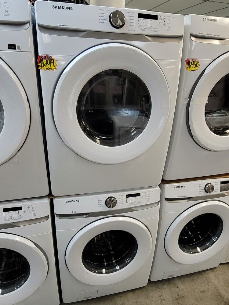 Samsung Front Loading Washer And Stackable Gas Dryer Set