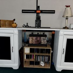 Uodated Refurbished Vintage Desk With Two Cabinets That  Have A Removable Insert To Connect 