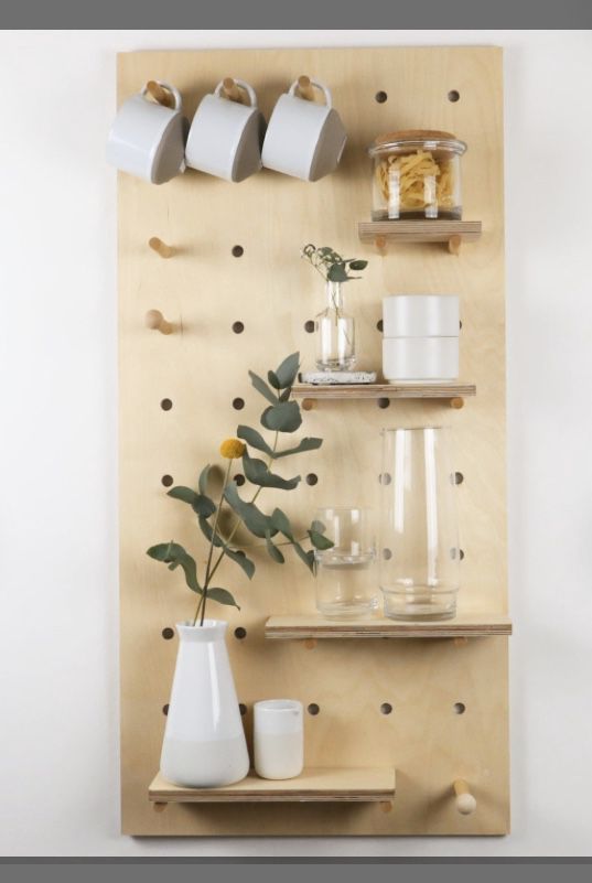 Wooden Pegboard/ display board/ shelving unit/ wall organizer / bathroom storage/ kitchen storage / flexible storage