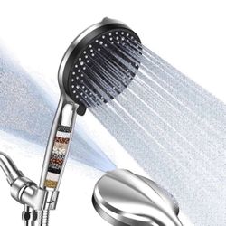 High Pressure Filtered Shower Head, 5" Large, Extra Long 70" SS Hose,10-mode Detachable Shower Head Filter for Hard Water, Handheld Shower Head for Ba