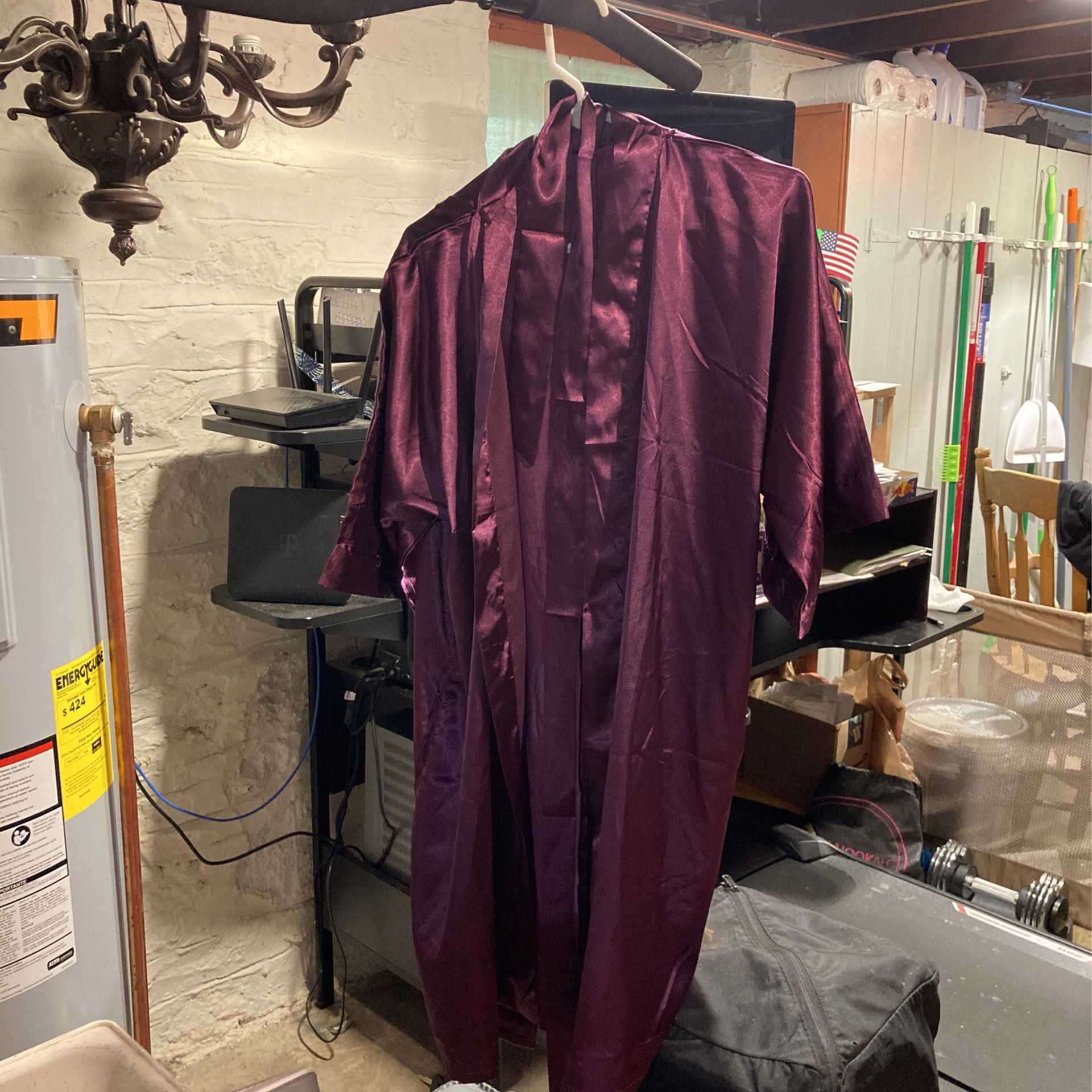 Satin Purple Dressing Robe