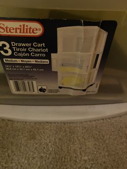 Sterilize 3 drawer plastic cart