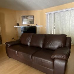 Comfortable Dark Brown Genuine Leather SOFA from Macy’s Furniture 