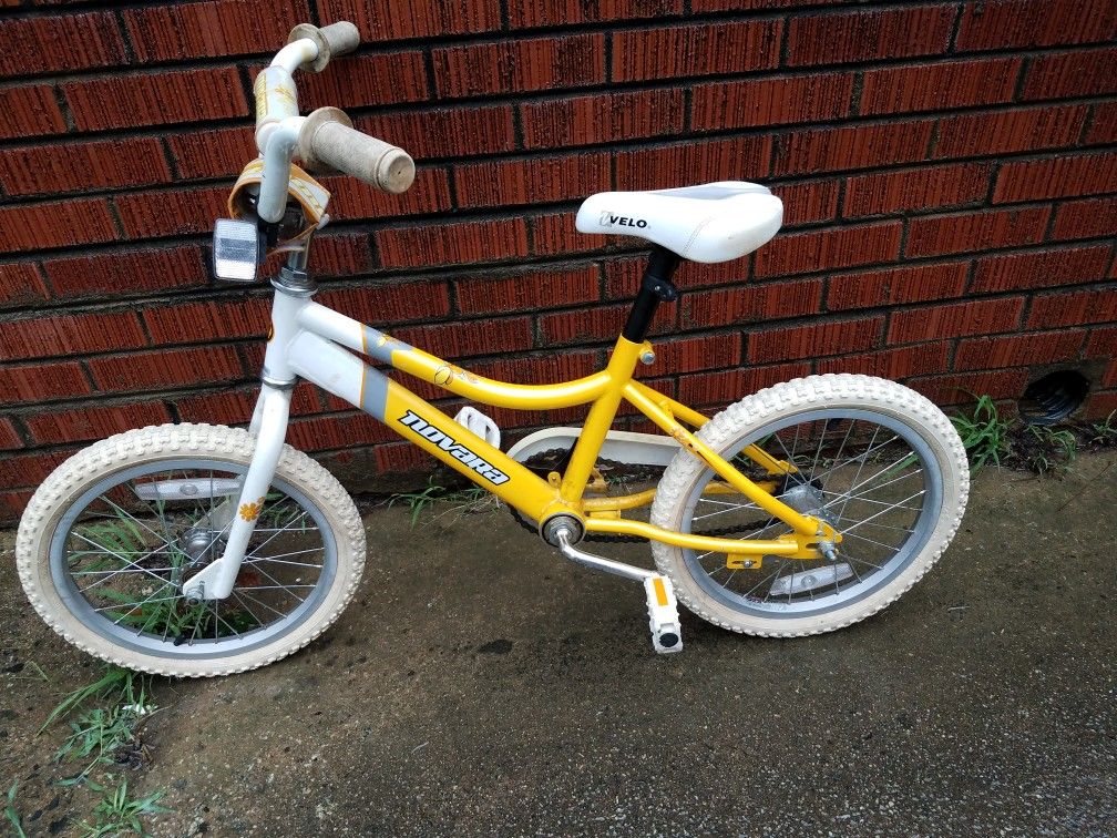Bike; girl; 19 in; yellow and white - $35