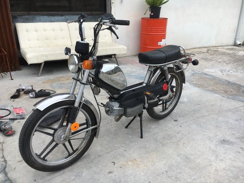 two rare 1978 Black and Chrome Kreidler MP-19 mopeds