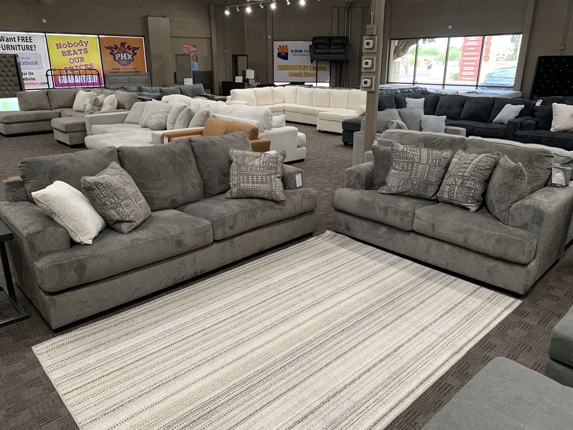 Grey Oversized Sofa Set