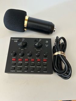 V8 Soundcard Interface with mic and cord