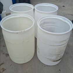 30 Gal Plastic Drums HDPE # 2 Barrels Trash Can Water Storage Containers Recycling Rain Barrel Plastic Drums Gray Water Storage