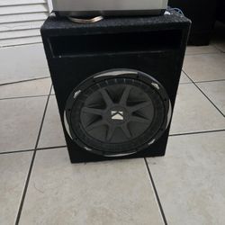 subwoofer with box and amplifier 