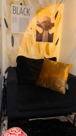 Black and gold Upholstered accent chair