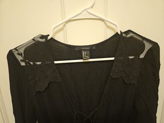 Forever 21 Black Lace Trim Maxi Dress - Size S