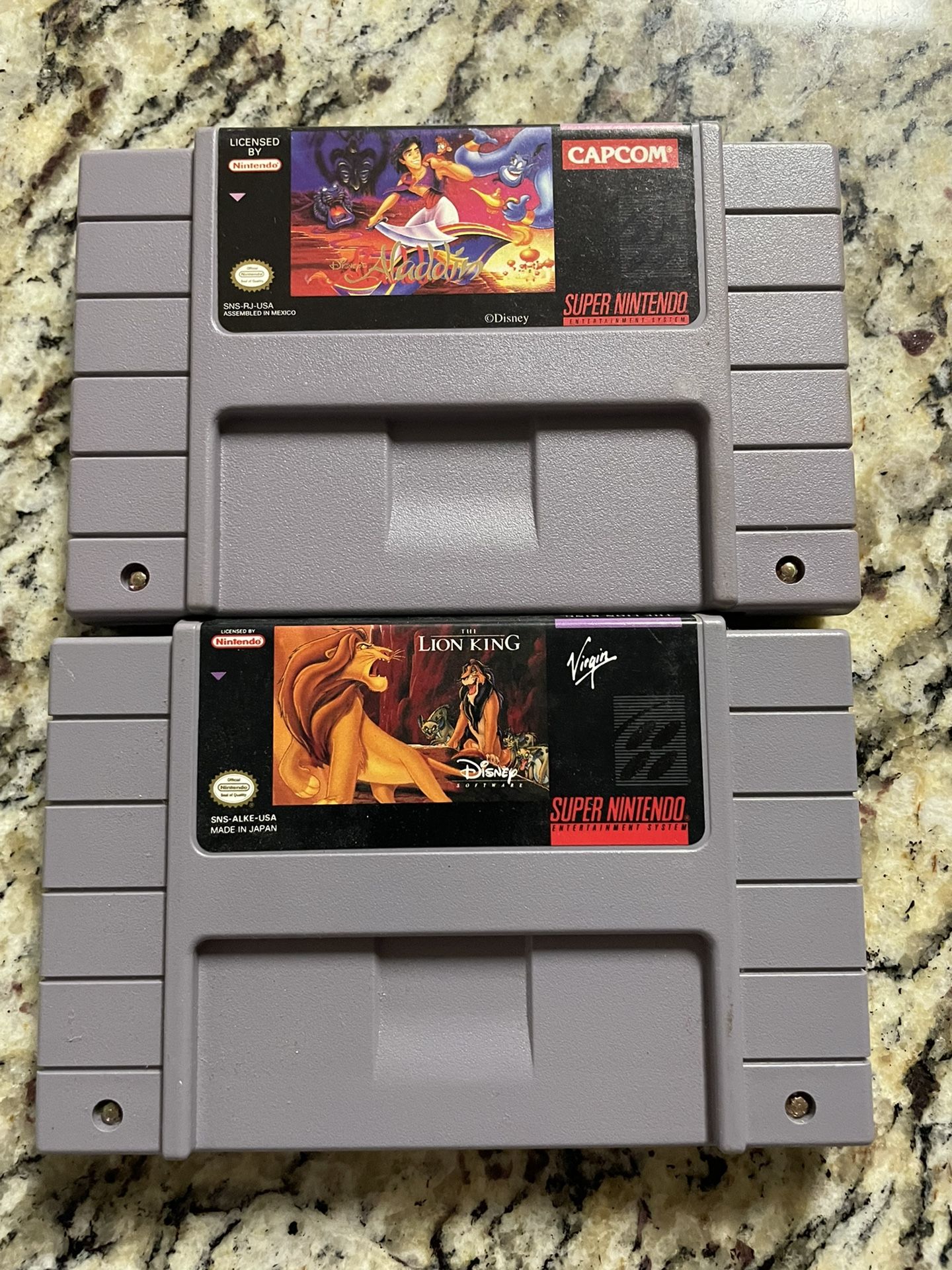 Disney’s Aladdin and The Lion King For Super Nintendo 