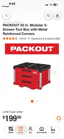 Milwaukee rolling tools box and 3 drawers tool box