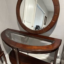 Entry Way Table With Mirror 